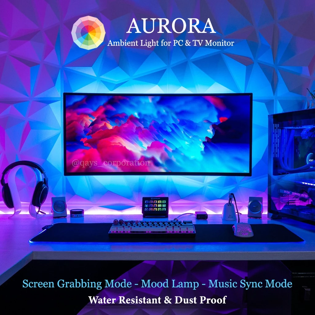 Smart Ambient Light Monitor RGB Auto Sync for PC Monitor LED TV | Aurora Light