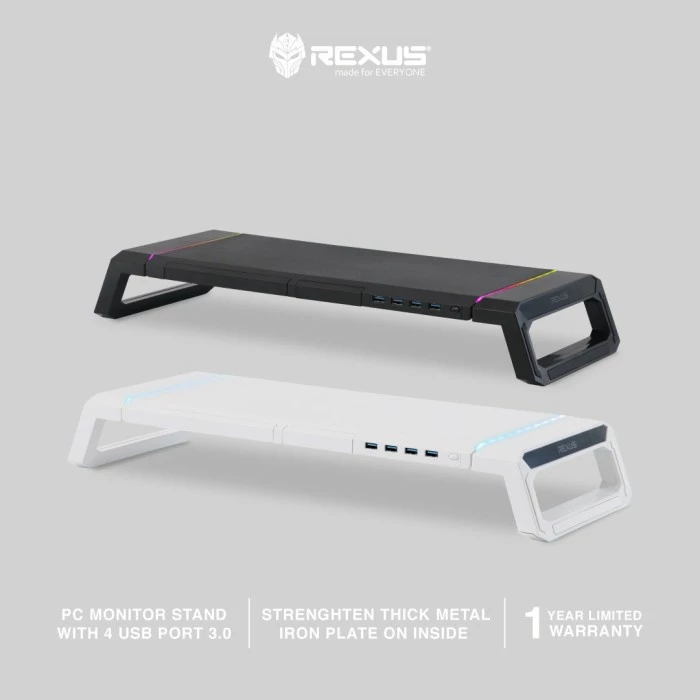 Rexus FP03 FP-03 Trant Monitor Stand RGB LED with 4 Port USB 3.0
